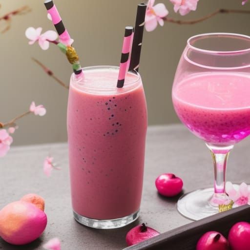 Pink Lychee smoothie  by @Audrey Jaskiewicz