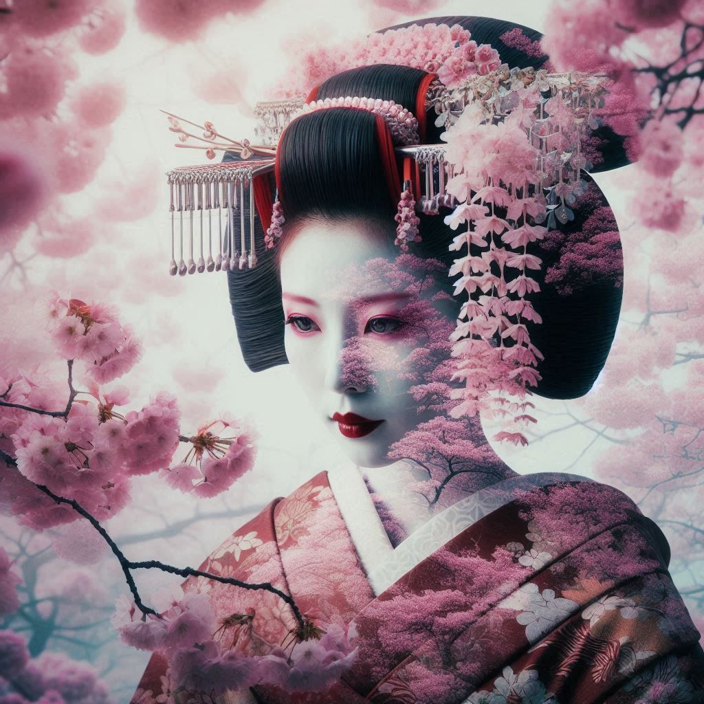 double exposure beautiful fantasy portrait landscape..