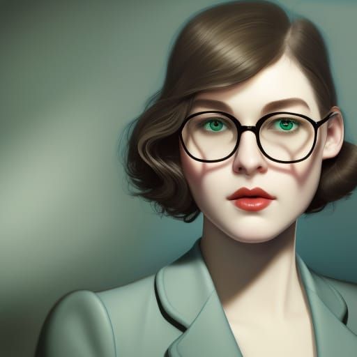 Shy secretary girl