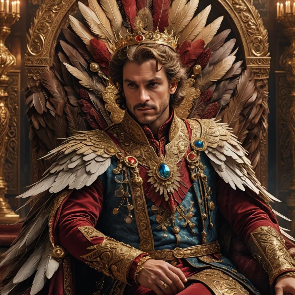 Prince Acting Like a Turkey in Opulent Throne Room