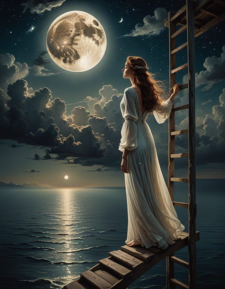 have the women appear as she is blowing in the wind