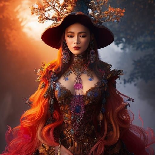 Sad witch in a unique hat  by @C Willow