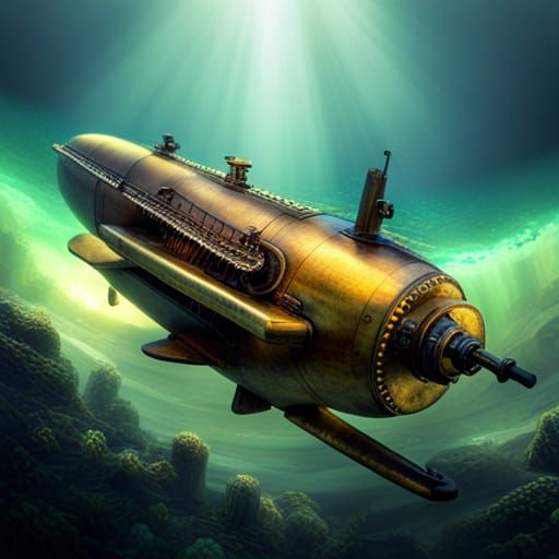 vintage submarine - AI Generated Artwork - NightCafe Creator