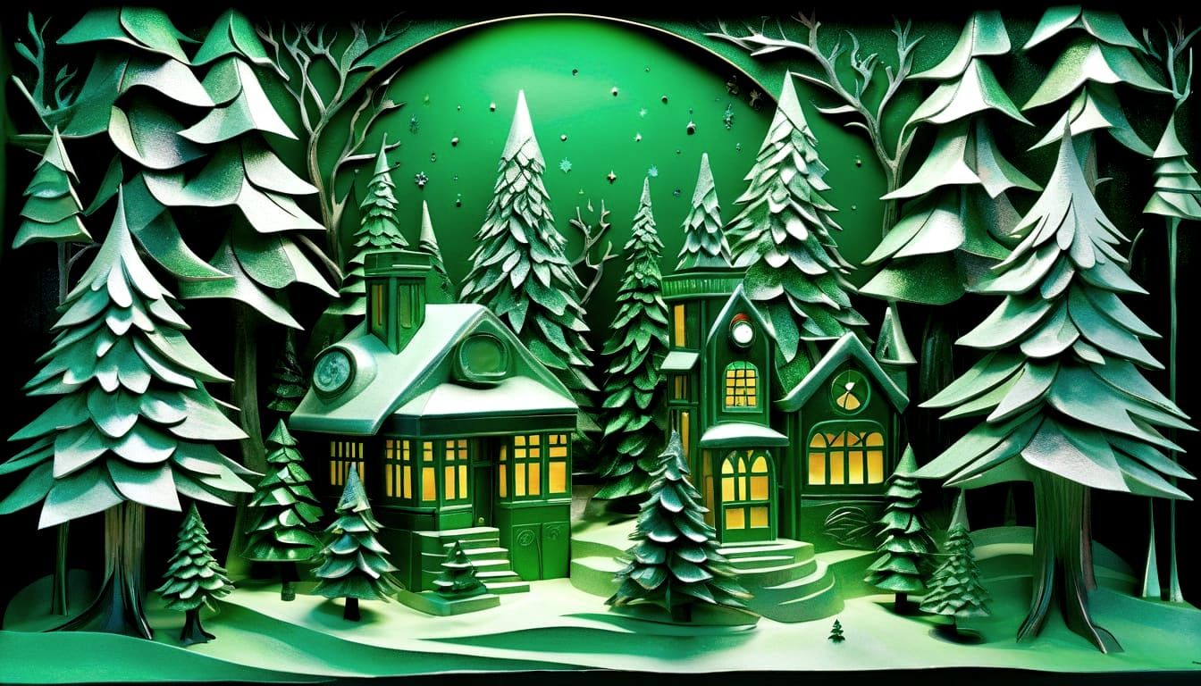 Art Deco Christmas Tree Diorama