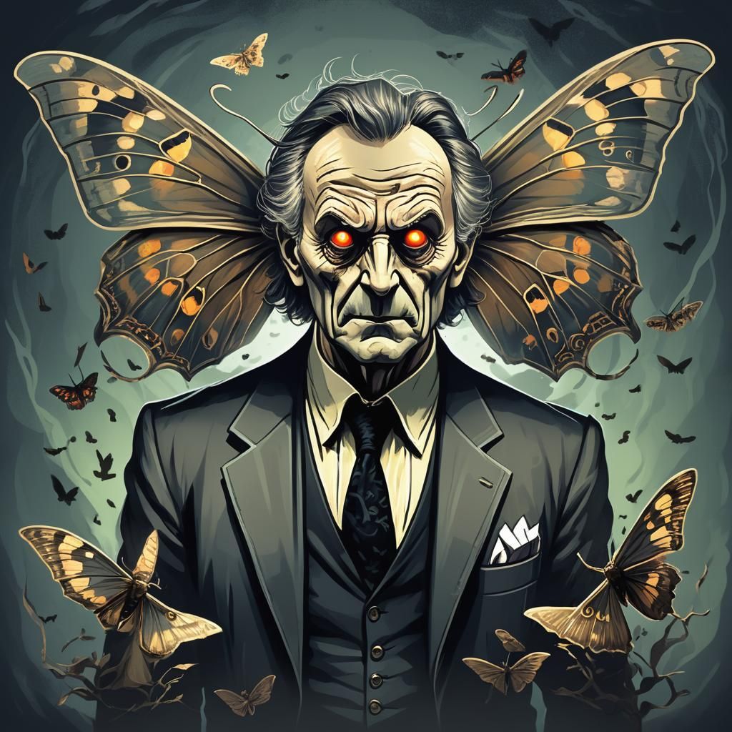 the father of fright in moth art style - AI Generated Artwork ...