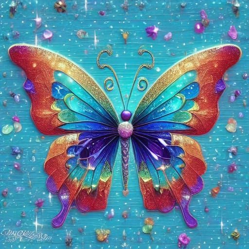 texture of the rainbow butterfly