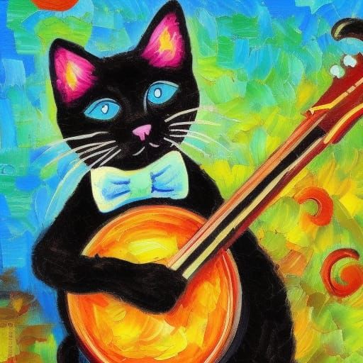 Black Cat Zydeco. - AI Generated Artwork - NightCafe Creator