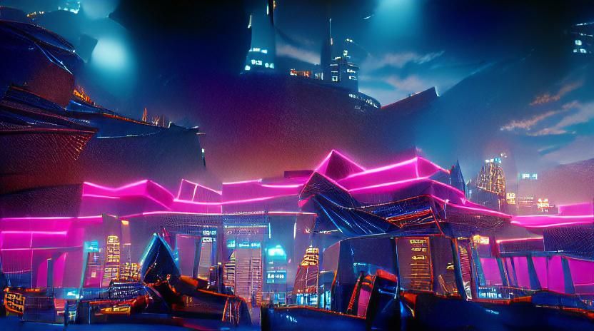 Synthwave cityscape