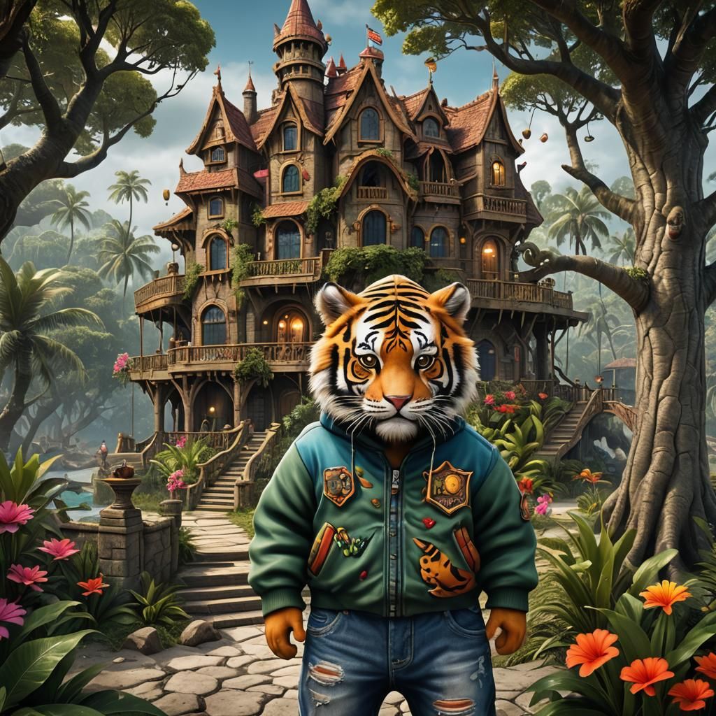 The (castle mansion :333.3) include (a baby tiger body strip...