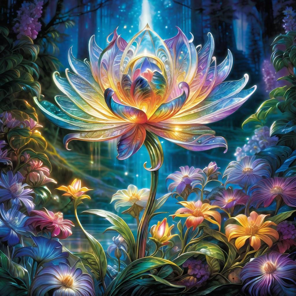 Magical flower - AI Generated Artwork - NightCafe Creator