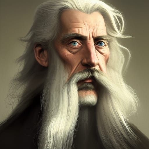 Portrait of an 80 year old man with a large mustache - AI Generated ...