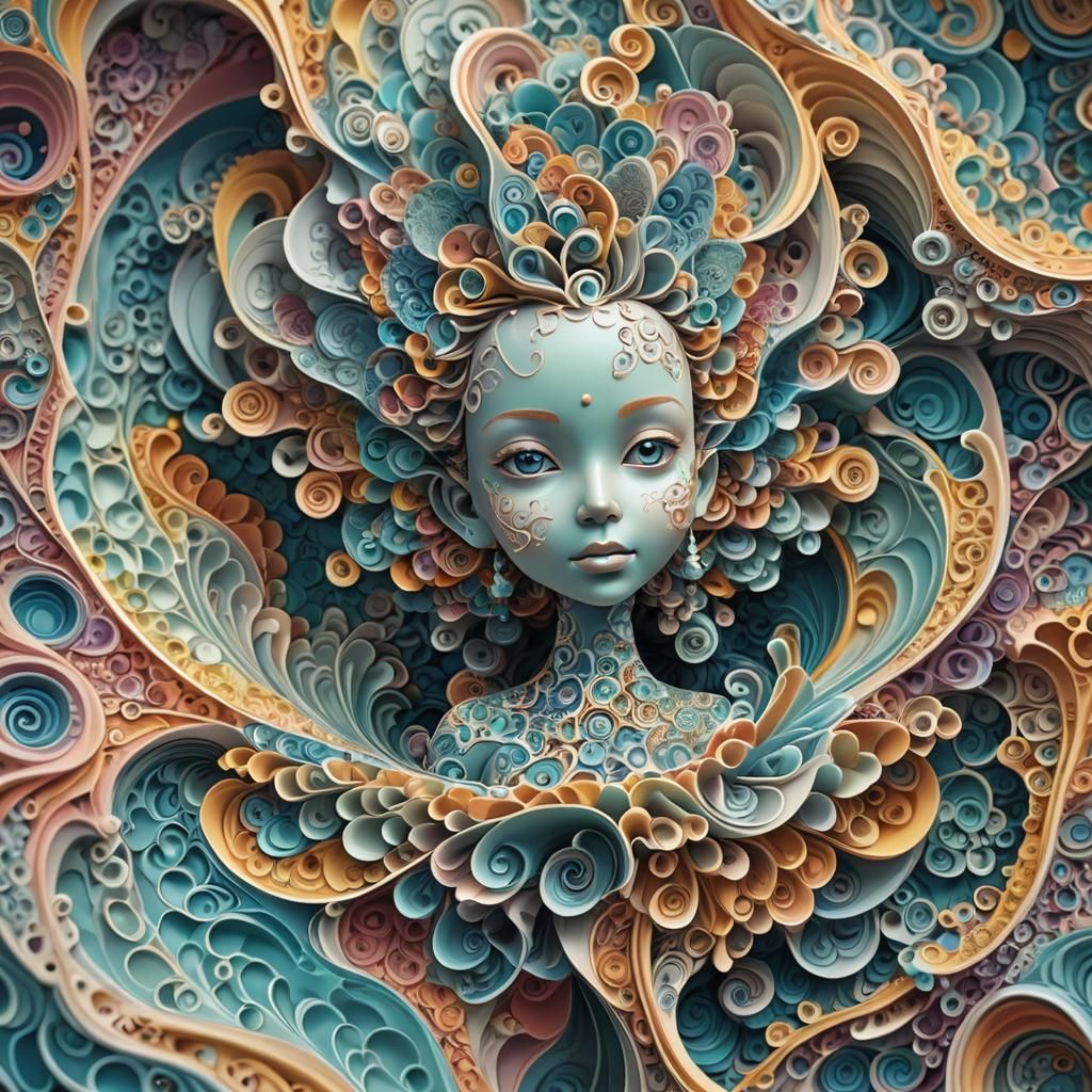 Bobblehead in Bamba Pool: Abstract Vector Fractal