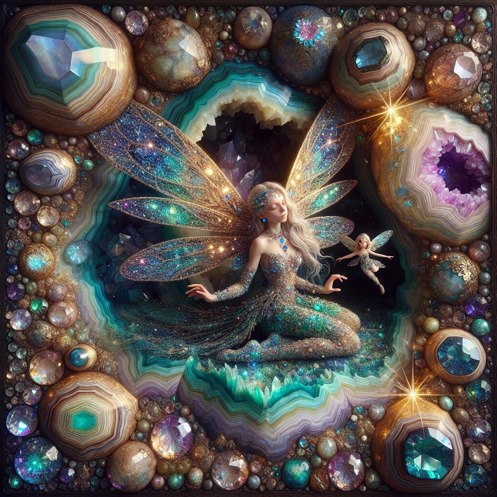 Gorgeous Galaxy Geode Fairies - AI Generated Artwork - NightCafe Creator