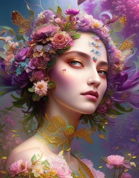 My Floral Lady - AI Generated Artwork - NightCafe Creator