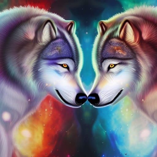 Artic wolfs of the cosmos yin yang