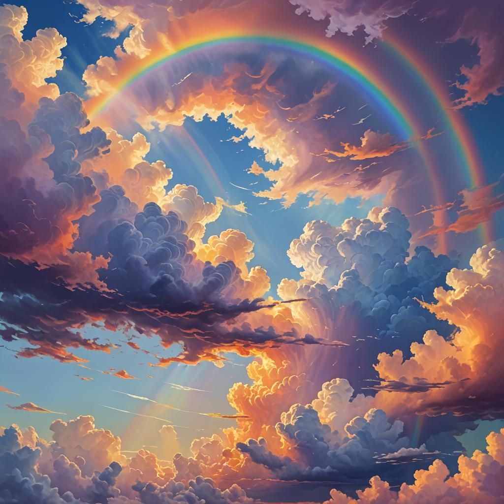 Magical Rainbow Arch in Pastel Colors