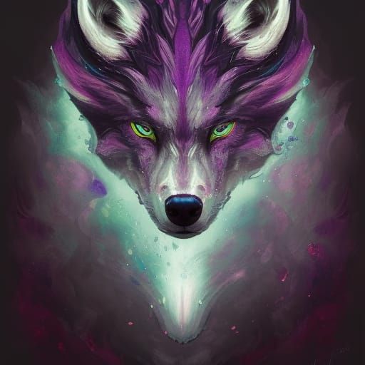 Purple storm drip wolf head