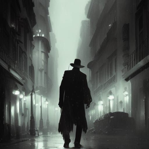 Mobster Walking The Streets, - AI Generated Artwork - NightCafe Creator