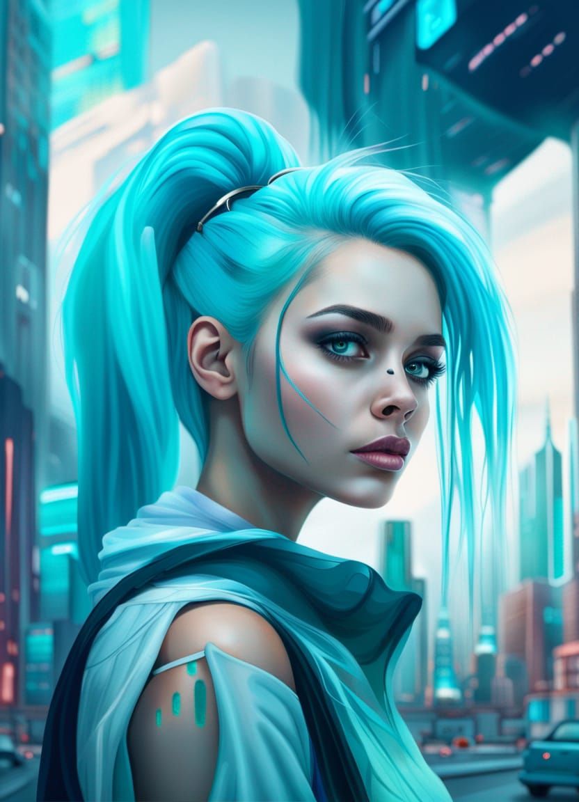 Futuristic Painter Girl - AI Generated Artwork - NightCafe Creator