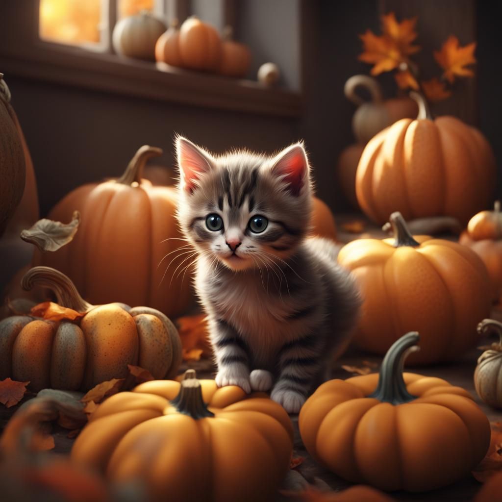 A kittens seasonal adventure   by @Platypuschow 