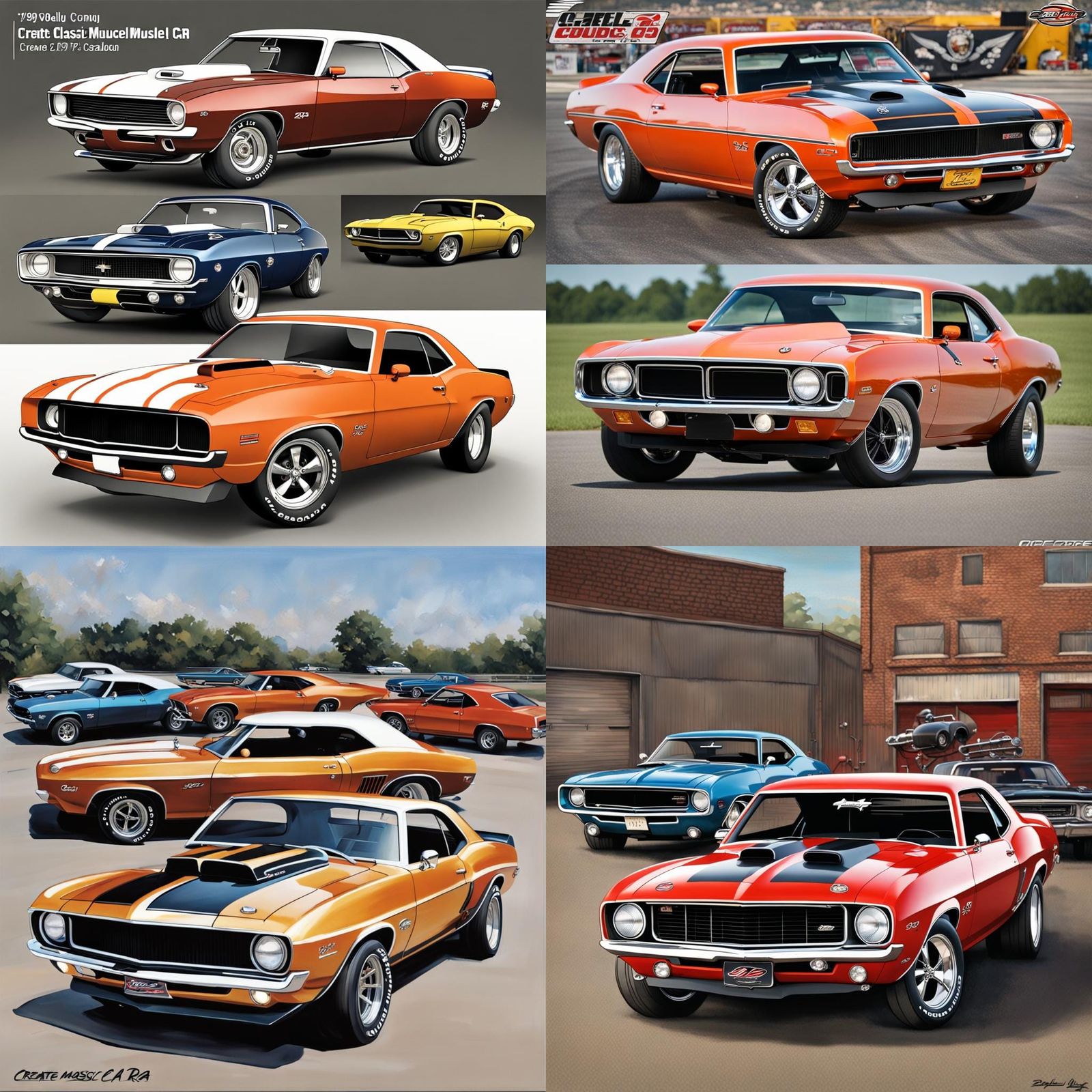 Create classic muscle car drag racing - AI Generated Artwork ...