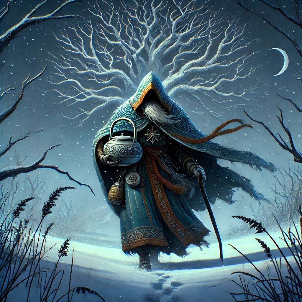 Mysterious winter bard