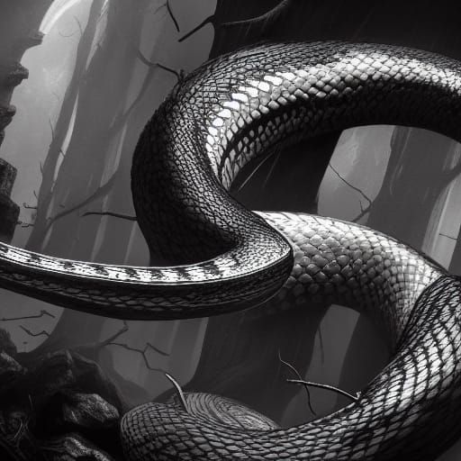 Black and white snake