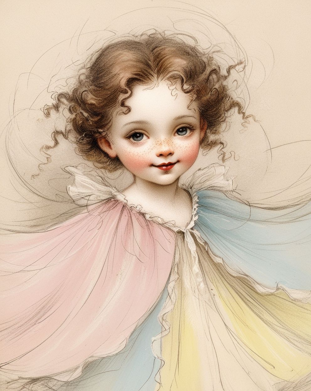 Little Lady (watercolor and pencil drawing)