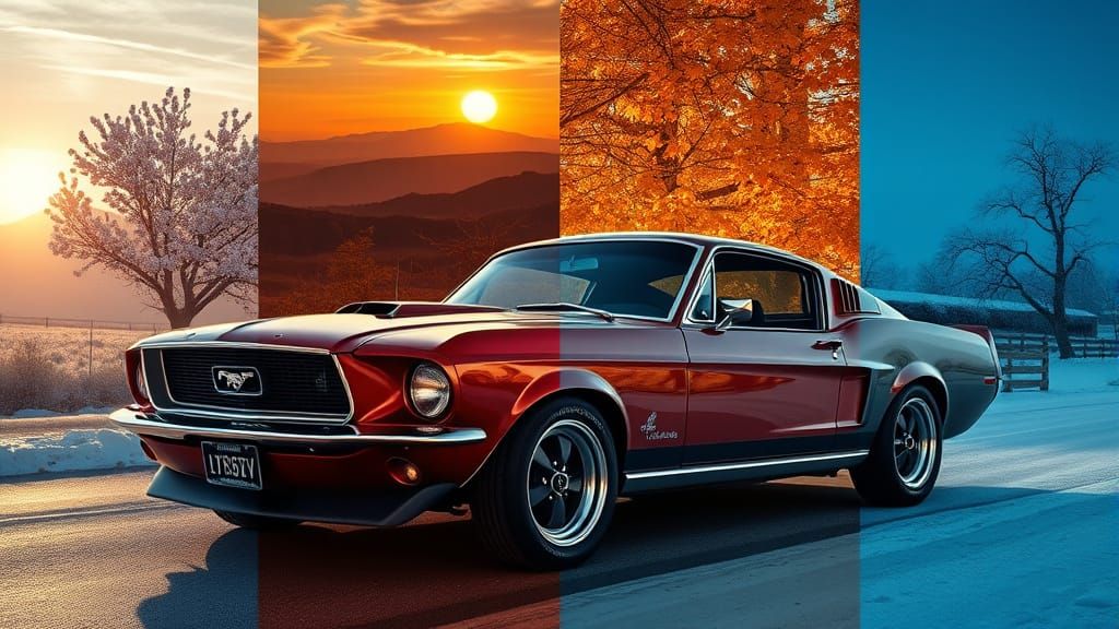 Four seasons of muscle car  by @BaudouinVH