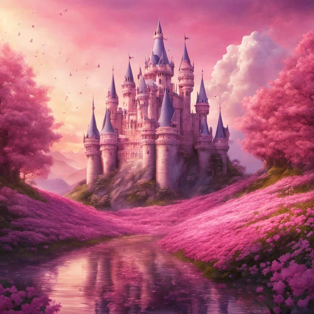 fancy pink castle - AI Generated Artwork - NightCafe Creator