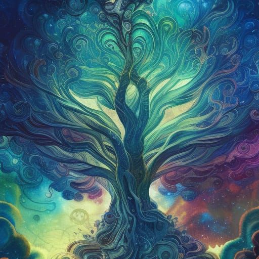 Mystical Tree Of Life - AI Generated Artwork - NightCafe Creator