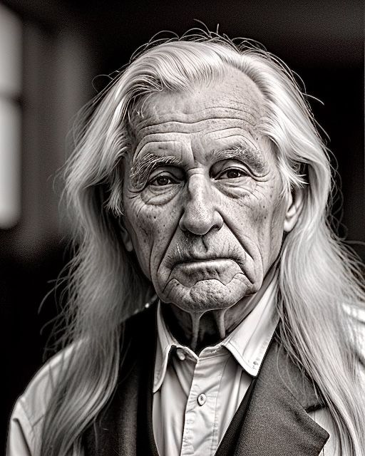 Elderly gentleman with long white hair