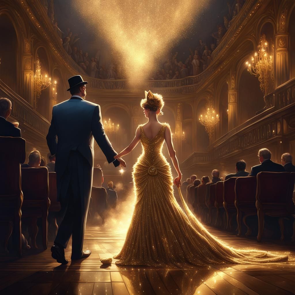 Night at the Opera house a suave tall cat enters with his tall lady cat dressed in the brightest sparkly ...  by @Nicole4Jesus