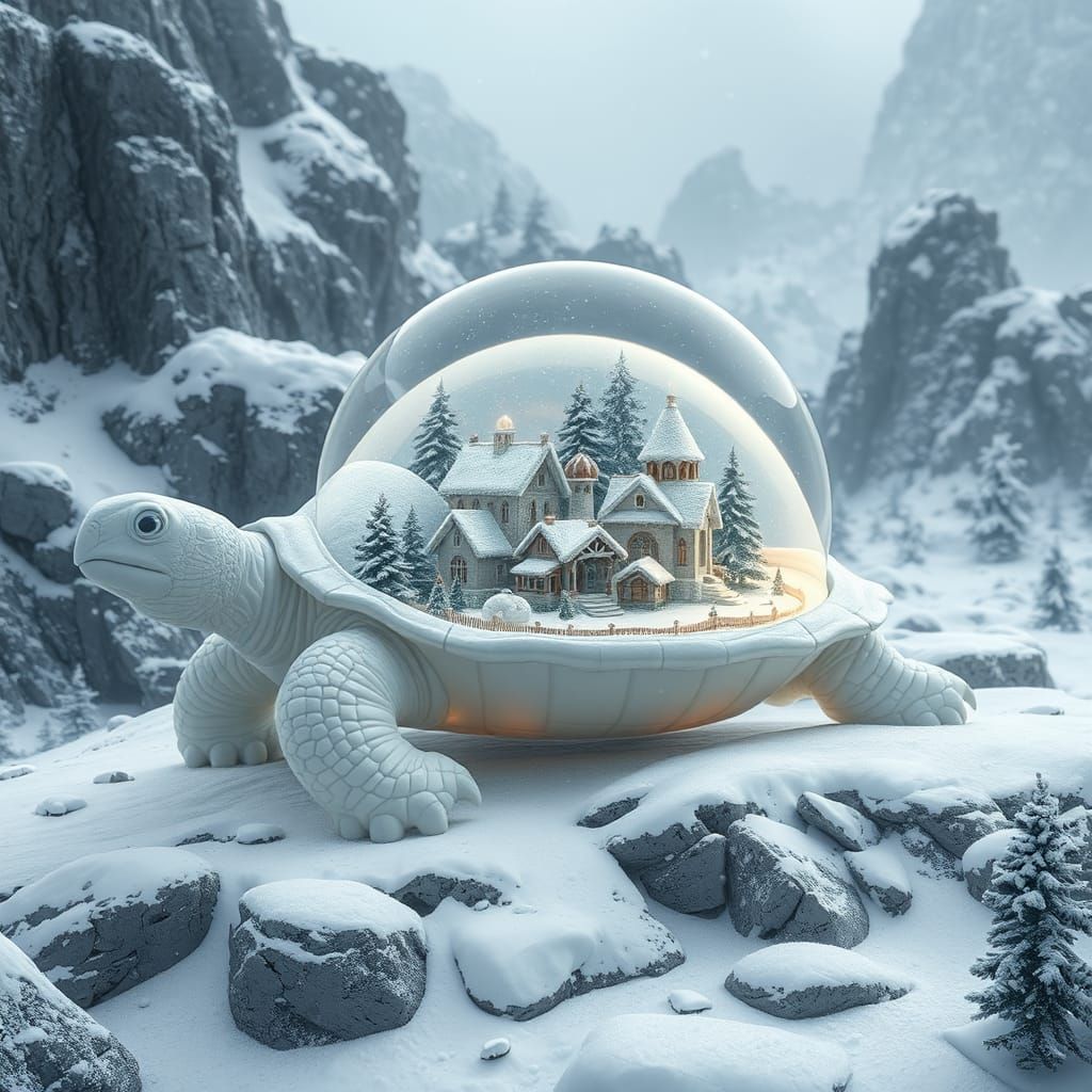 Snow turtle   by @Neonvaporcreator