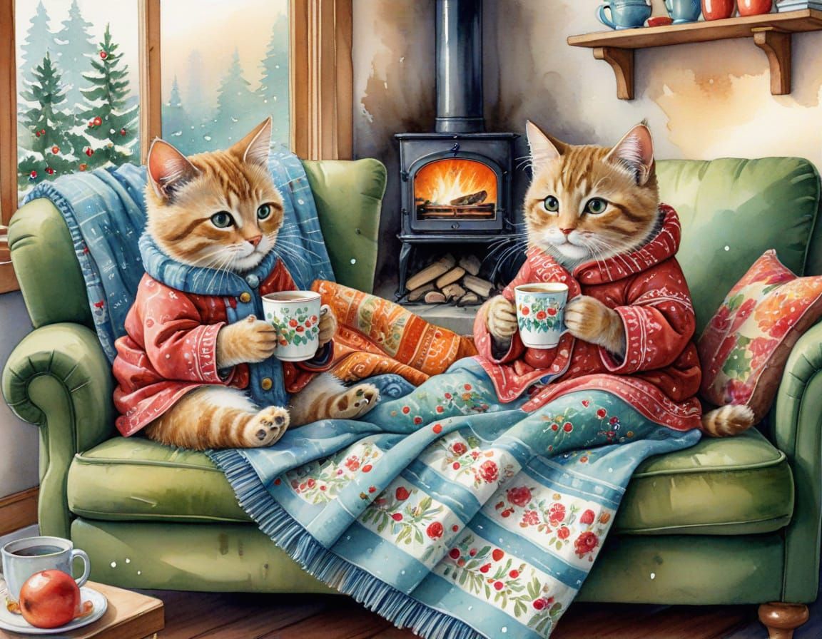 Mother cat and kittens. I think this is a slightly weird video!! Does the other kitten get a cookie?