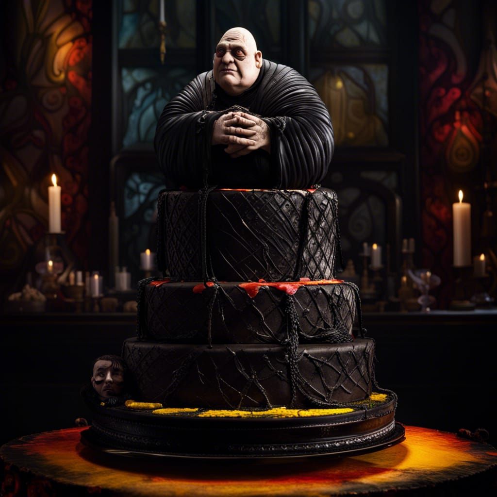 Uncle Fester Cake - AI Generated Artwork - NightCafe Creator