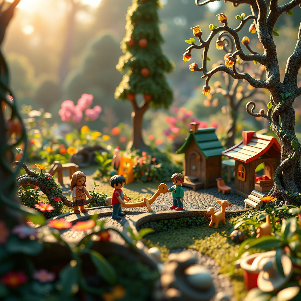 Playmobil Figures in a New Zealand Garden