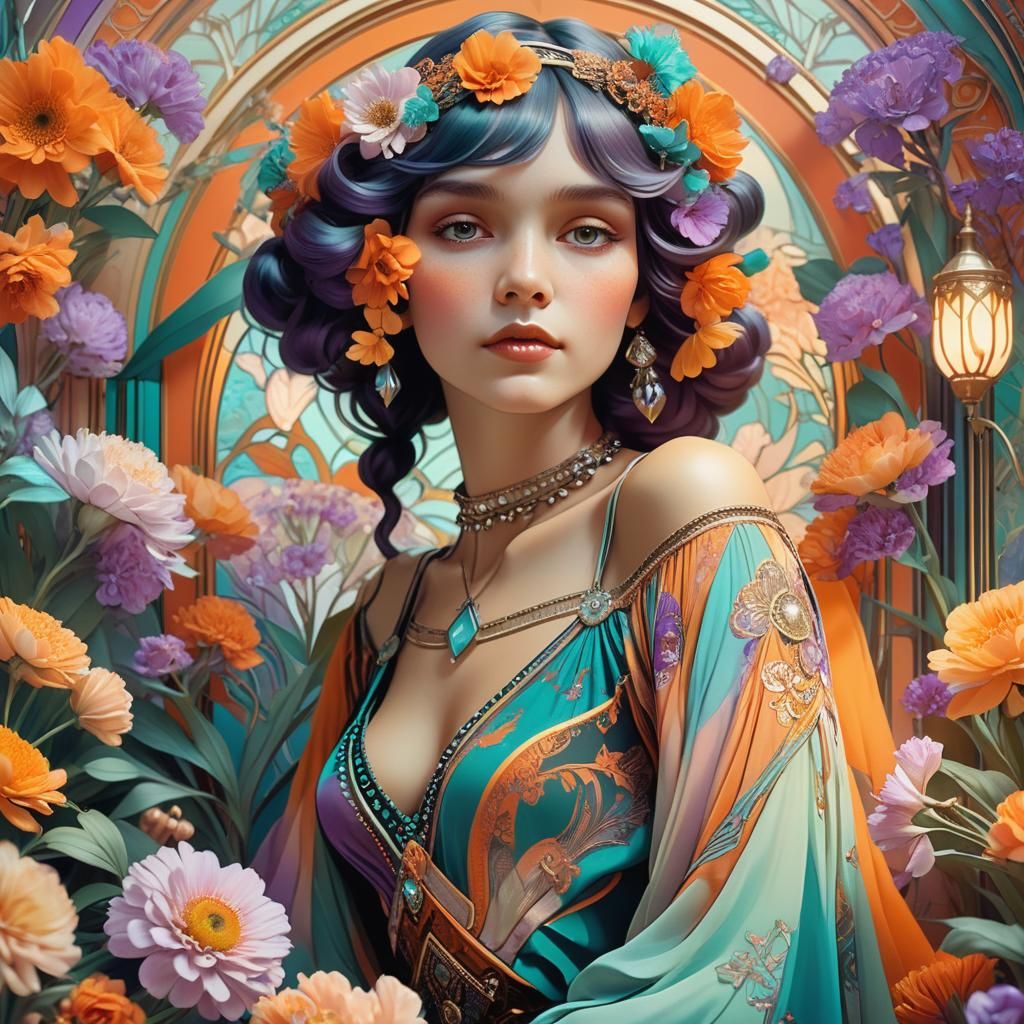 art deco girl  by @HecateWayne