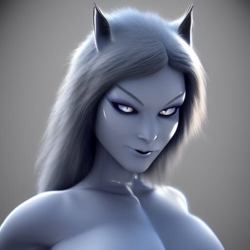 Photorealistic Cat Woman Portrait in 3D Digital Art