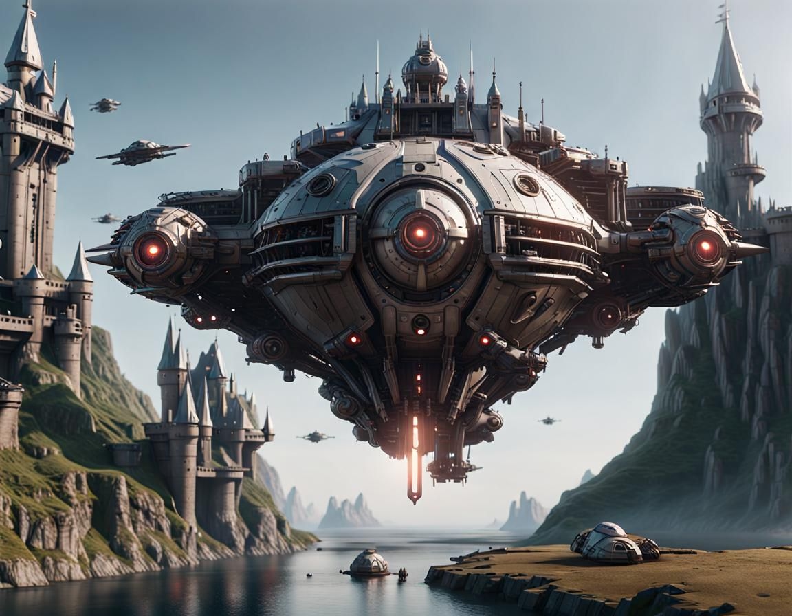 Flying fortress leaving Lord's Castle  by @Eric Lacomblez