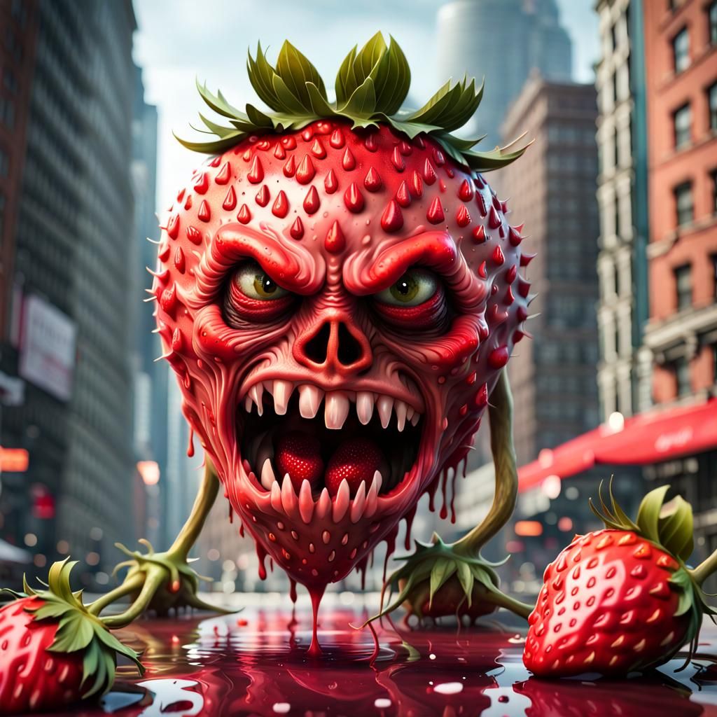 Strawberry Zombie r/nightcafe