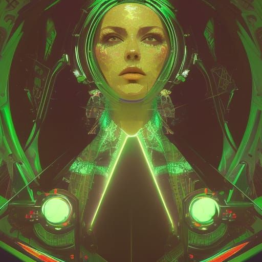 punk high energy frequencies, green, angelic, kinetic waves ...