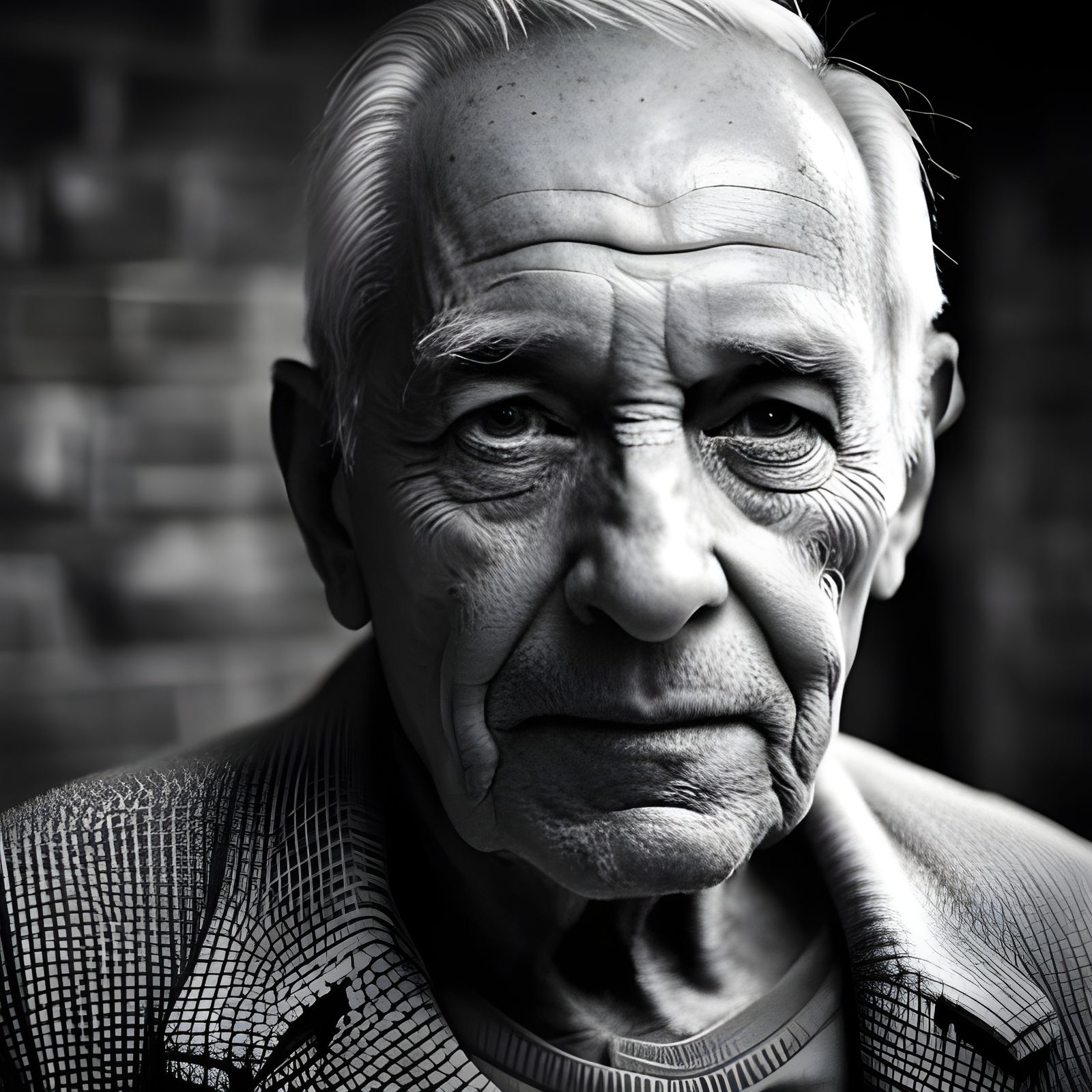 Old Man looking into camera, 8k, 28mm, Light gray, ultra rea...
