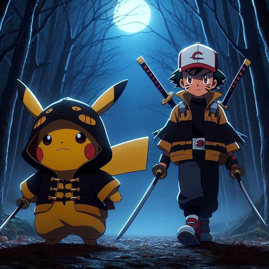 Ash and Pikachu in their new job