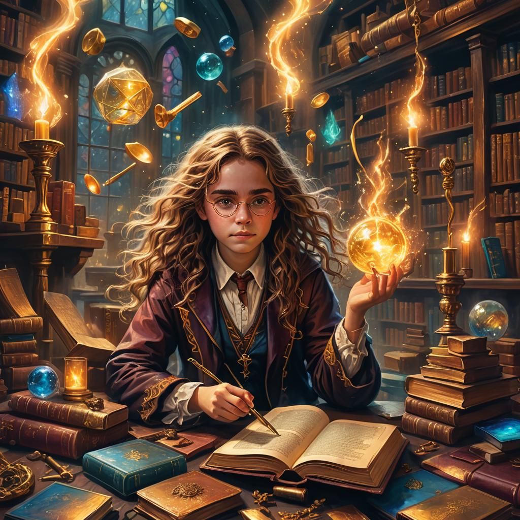 Hermione Granger in Vibrant Fantasy Art