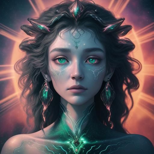 Celestial Martian in Darkwave Soundscape: Hyperphotorealisti...