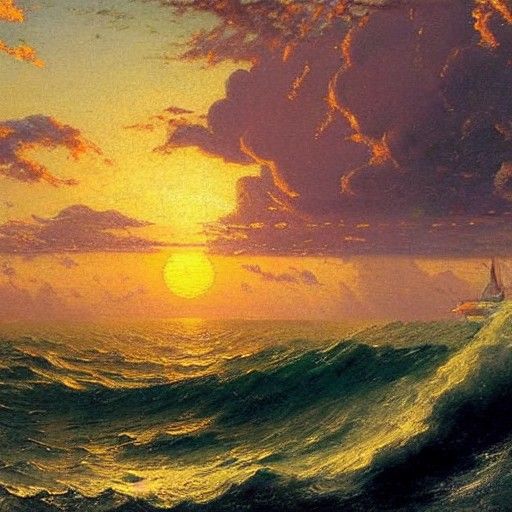 Sunset over stormy seas 3