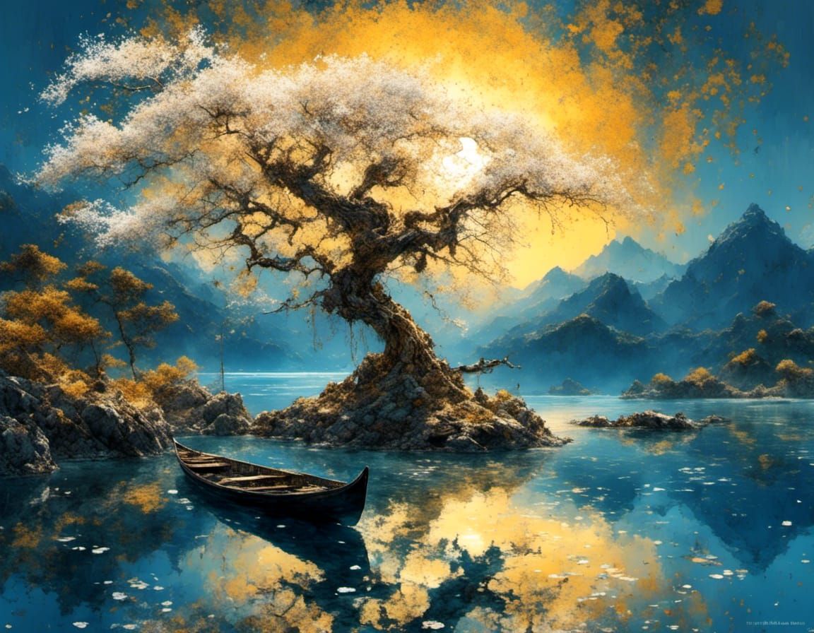 A silent night lake