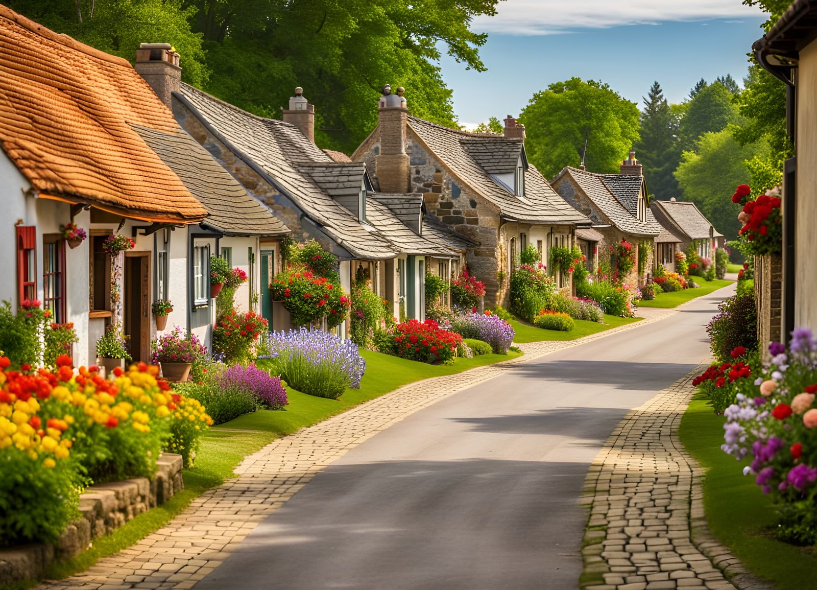 Country side village with quaint cottages  by @NewAgerJul