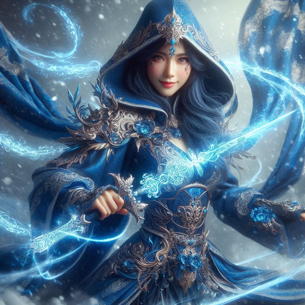 Blue Lady warrior by DALL-E 3 (02)